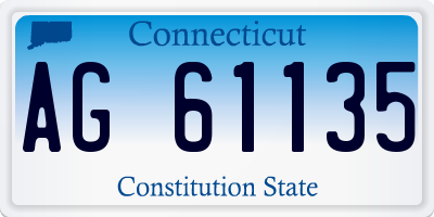 CT license plate AG61135