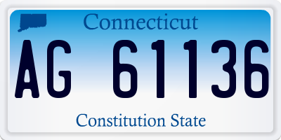 CT license plate AG61136