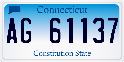 CT license plate AG61137