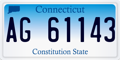 CT license plate AG61143