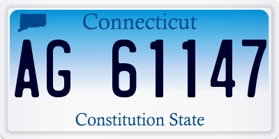 CT license plate AG61147