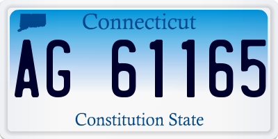 CT license plate AG61165