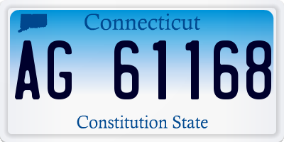 CT license plate AG61168