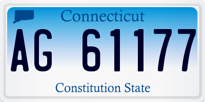 CT license plate AG61177