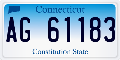 CT license plate AG61183