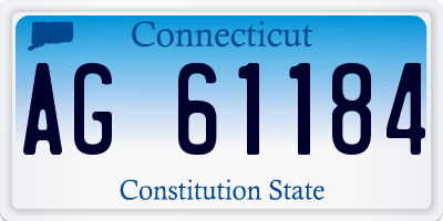 CT license plate AG61184