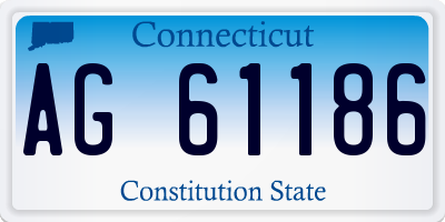 CT license plate AG61186