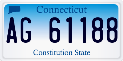 CT license plate AG61188