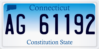 CT license plate AG61192