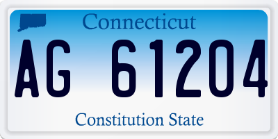 CT license plate AG61204
