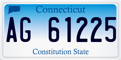 CT license plate AG61225