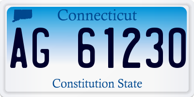 CT license plate AG61230