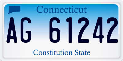 CT license plate AG61242