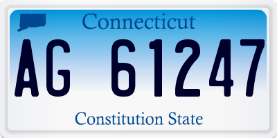 CT license plate AG61247