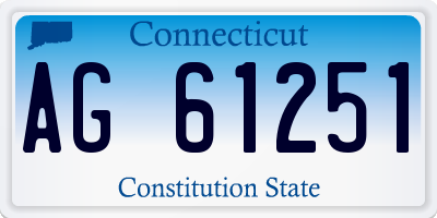 CT license plate AG61251