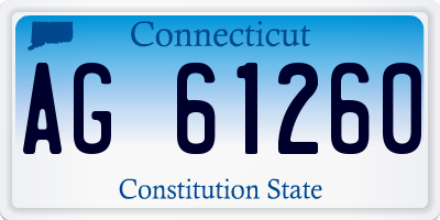 CT license plate AG61260