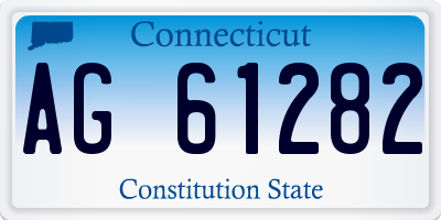 CT license plate AG61282