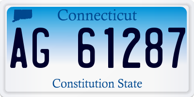 CT license plate AG61287