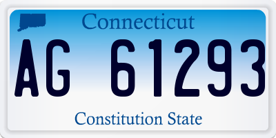 CT license plate AG61293