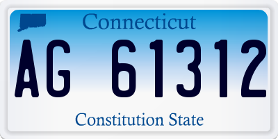 CT license plate AG61312