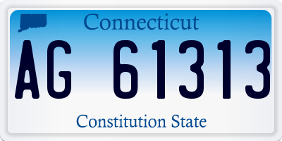 CT license plate AG61313