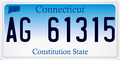 CT license plate AG61315