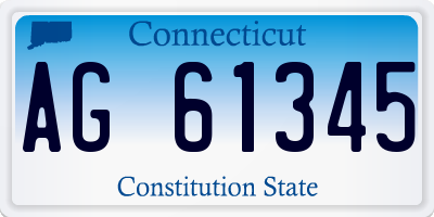 CT license plate AG61345