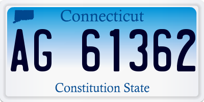 CT license plate AG61362