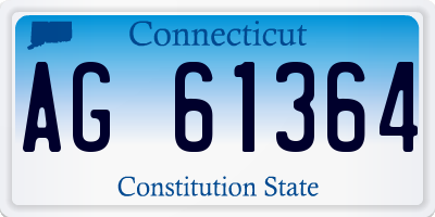 CT license plate AG61364
