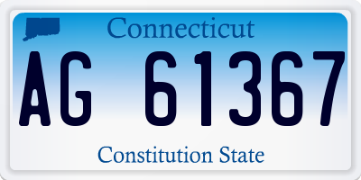 CT license plate AG61367