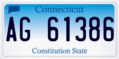 CT license plate AG61386