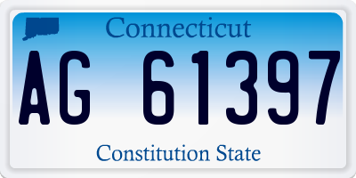 CT license plate AG61397