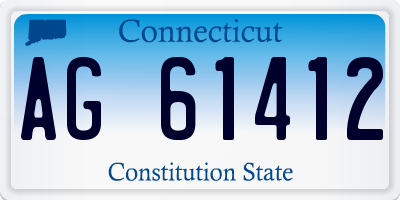 CT license plate AG61412