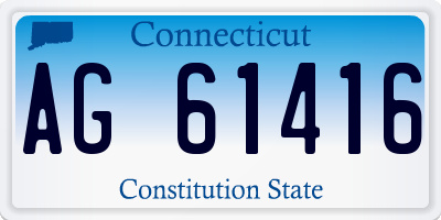 CT license plate AG61416