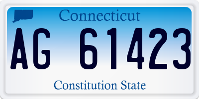 CT license plate AG61423