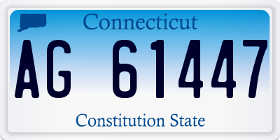 CT license plate AG61447