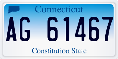 CT license plate AG61467