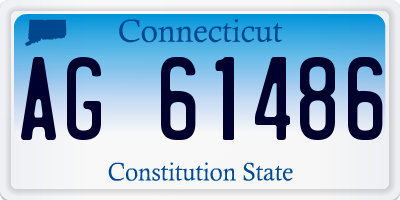 CT license plate AG61486