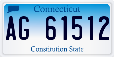 CT license plate AG61512