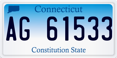 CT license plate AG61533