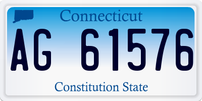 CT license plate AG61576