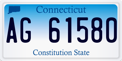 CT license plate AG61580