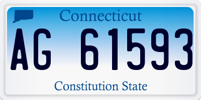 CT license plate AG61593