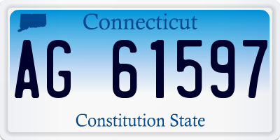 CT license plate AG61597