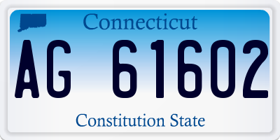 CT license plate AG61602