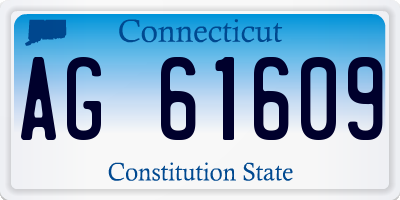 CT license plate AG61609