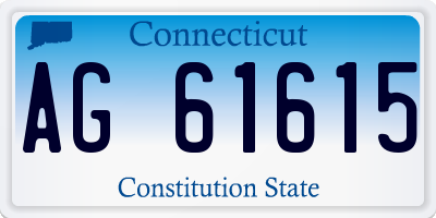 CT license plate AG61615