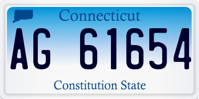CT license plate AG61654