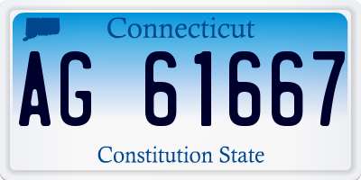 CT license plate AG61667