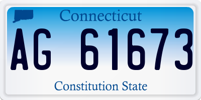CT license plate AG61673